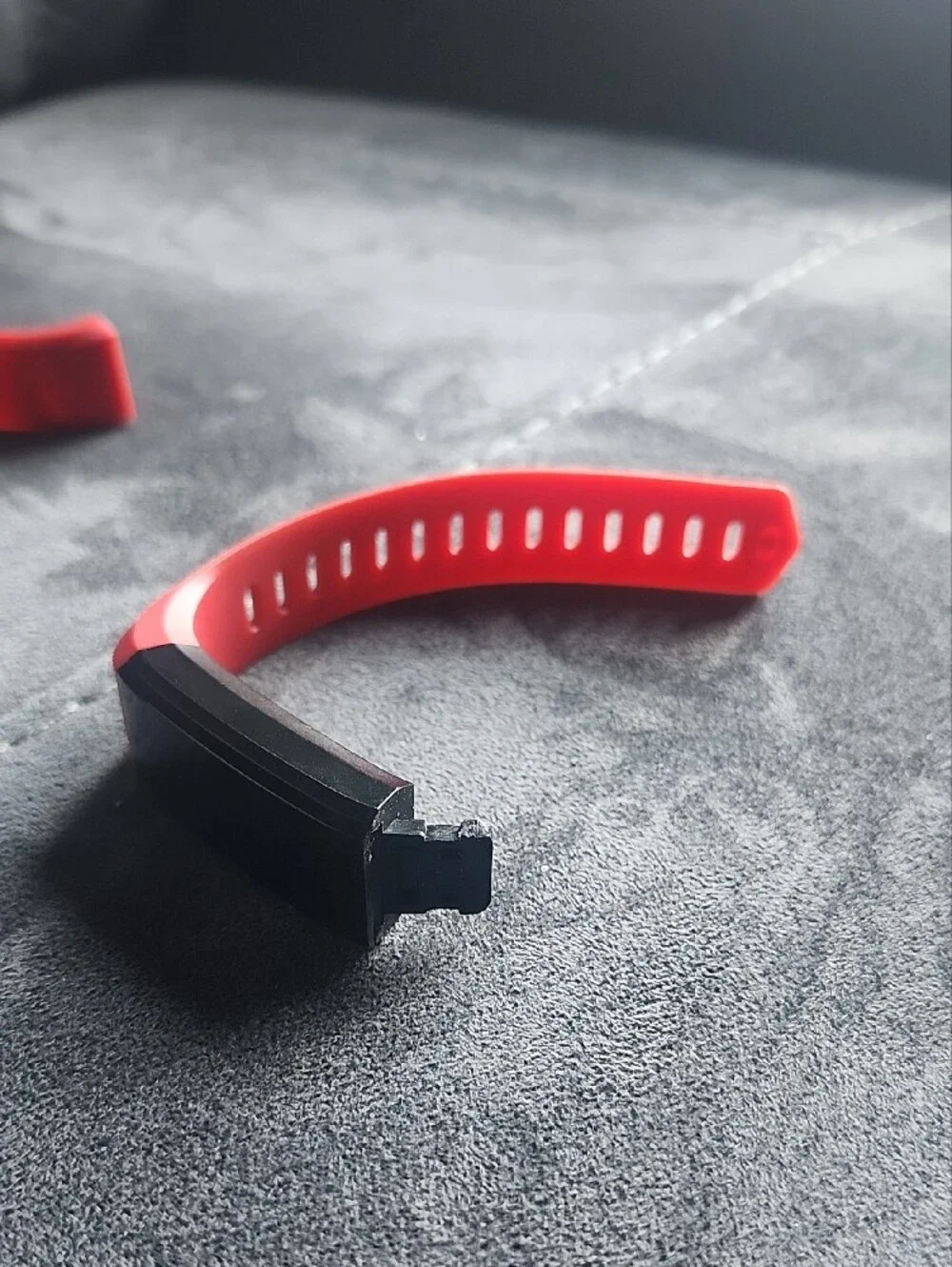 Red Fitness Tracker Wristband with Black Display